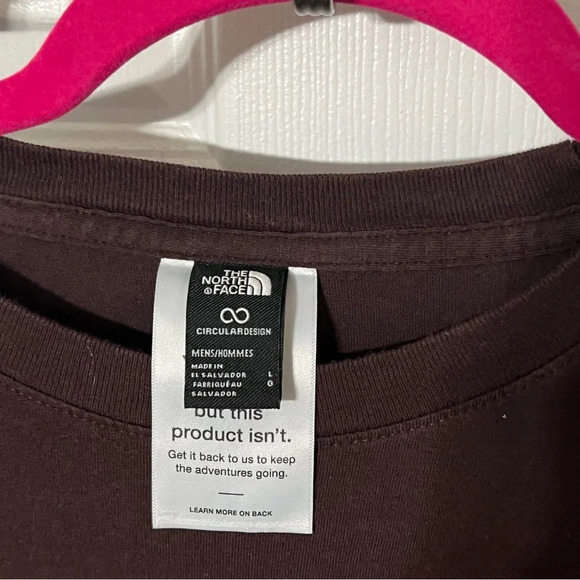 Men's Brown The North Face Long Sleeve Shirt Logo Size Large - Picture 5 of 7